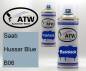 Preview: Saab, Hussar Blue, B06: 400ml Sprühdose + 400ml Klarlack - Set, von ATW Autoteile West.